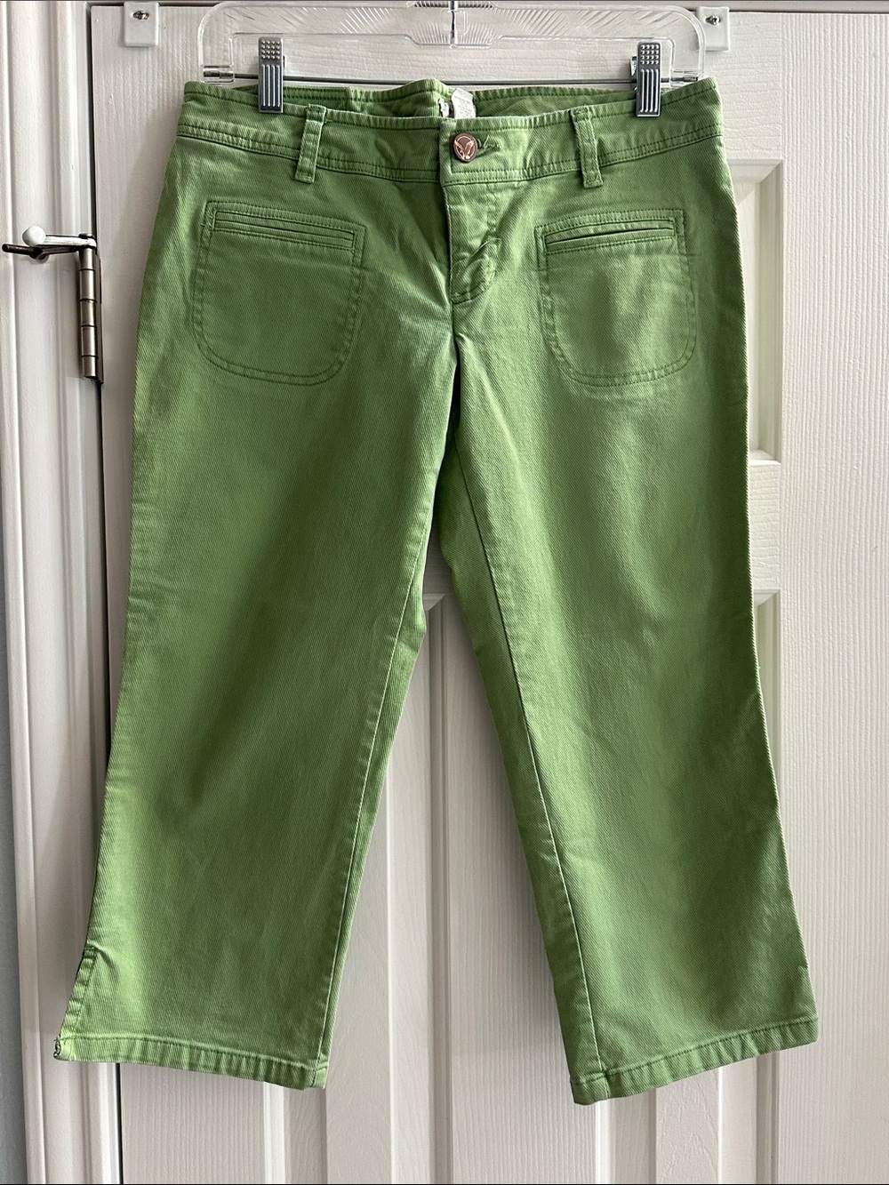 American Eagle Outfitters Y2K 2000s Low Rise Green Crop Capris Women’s 4 Retro
